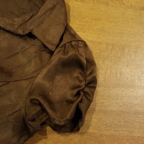 Shiny button down blouse - Picture 3 of 3